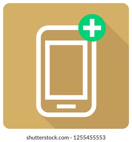 phone icon with plus indicator. vector illustration 