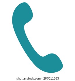Phone icon from Primitive Set. This isolated flat symbol is drawn with soft blue color on a white background, angles are rounded.