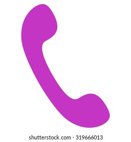 Phone icon from Primitive Set. This isolated flat symbol is drawn with violet color on a white background, angles are rounded.