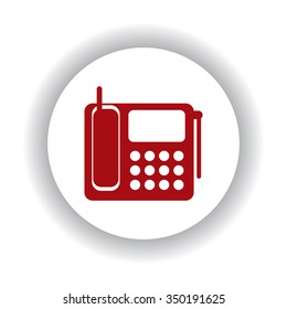 phone icon, red isolated white background