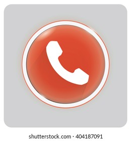 phone icon,
reject the call,call button, White phone on a red background, 
incoming call, glass call button, 
handset