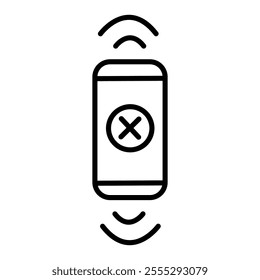 Phone icon with rejected call. Vector illustration.