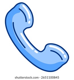 Telefonsymbol dargestellt durch 3D-Perspektive Telefonsymbol Blauer Stil.