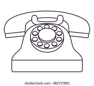 Phone icon. retro technology gadget and antique theme. Isolated design. Vector illustration