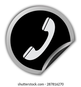 phone icon - round vector sticker