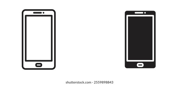 Phone Icon set in black color for ui designs