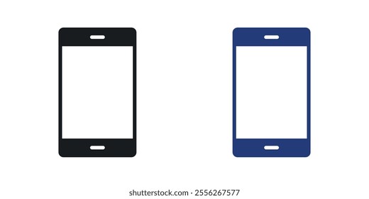 Phone icon set in black and colored versions.
