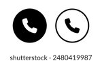 Phone icon set. Call sign. Flat illustration of vector icon on white background