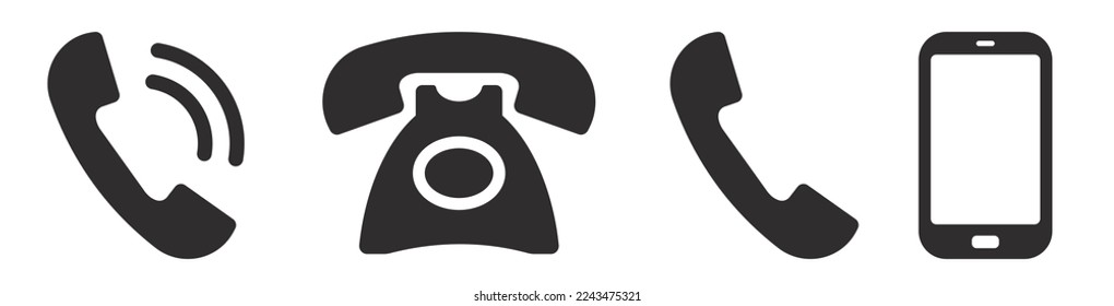 Telefonsymbol-Set. Rufzeichen. Smartphone-Symbol. Vektorgrafik