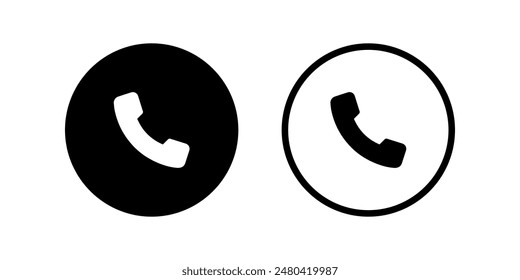 Phone icon set. Call sign. Flat illustration of vector icon on white background