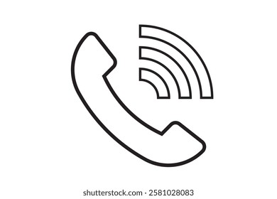 Phone icon set. Call sign. Flat illustration of vector icon on white background