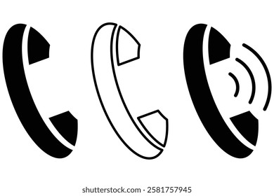 Phone icon set. Call sign. Flat design of phone icon eps 10.