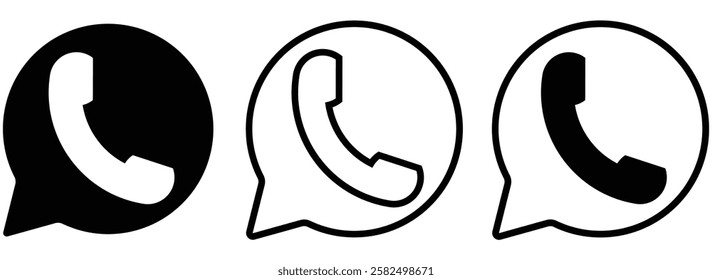 Phone icon set. Call sign. contact icons. vector illustration eps 888