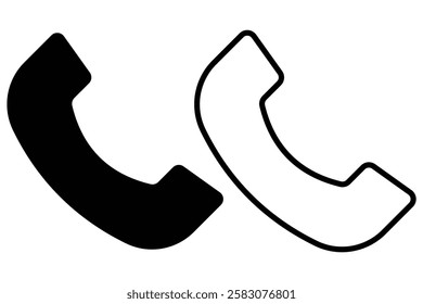 
Phone icon set. Call sign. Telephone call sign, Contact us. Communication symbol. Phone call buttons. 