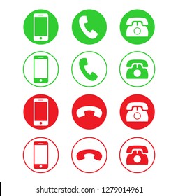 Phone icon set. Call icon. Smartphone icon. Vector illustration