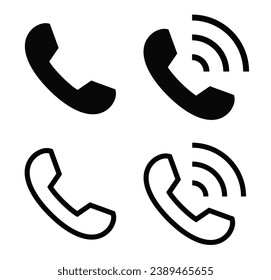 Telefonsymbol-Set. Rufen Sie das Symbol an. Anruf. Kontaktieren Sie uns unterschreiben. Vektorgrafik