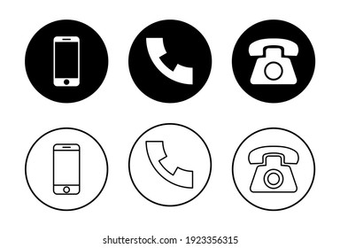 Phone Icon Set Call Icon Vector Stock Vector (Royalty Free) 1923356315 ...