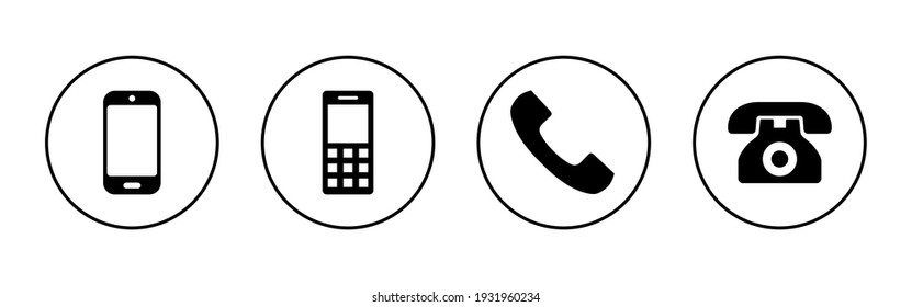 Phone icon set. Call icon vector. telephone symbol