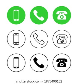 Phone icon set. Call icon vector. telephone symbol
