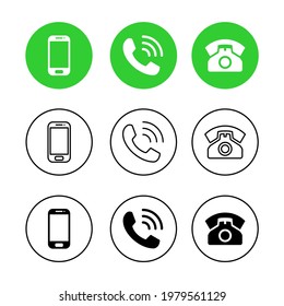 Phone icon set. Call icon vector. telephone symbol