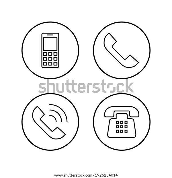 Phone Icon Set Call Icon Vector Stock Vector (Royalty Free) 1926234014