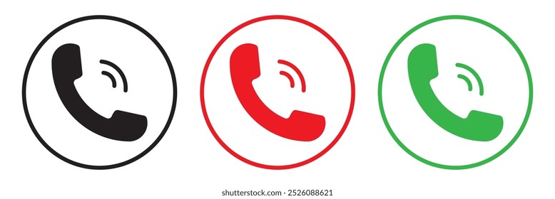 Conjunto de iconos de teléfono. Icono de burbuja de chat. Signo de llamada telefónica. Contacto icono de llamada de teléfono móvil. Contacte con nosotros. Contáctenos símbolo. Pictograma de teléfono celular. Ilustración vectorial