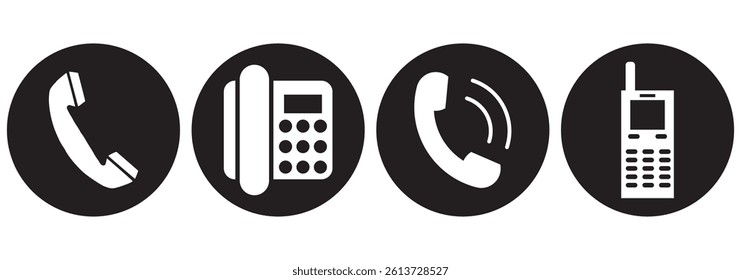 Phone icon set. Chat bubble icon. Telephone call sign. Contact icon phone mobile call. Contact us. Contact us symbol. Cell phone pictogram. Vector illustration