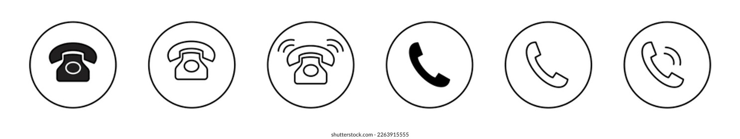 Phone icon set. Chat icon. Contact icon phone mobile call. Contact us. Telephone call sign. Contact us symbol. Cell phone pictogram. Vector illustration phone icon set, Telephone call sign