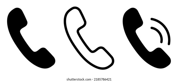 Phone icon set. Contact us telephone signs. Vector illustration