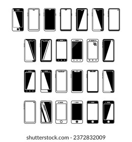 Phone icon set. Design vector symbol illustration.