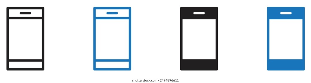 phone icon set flat and simple set design