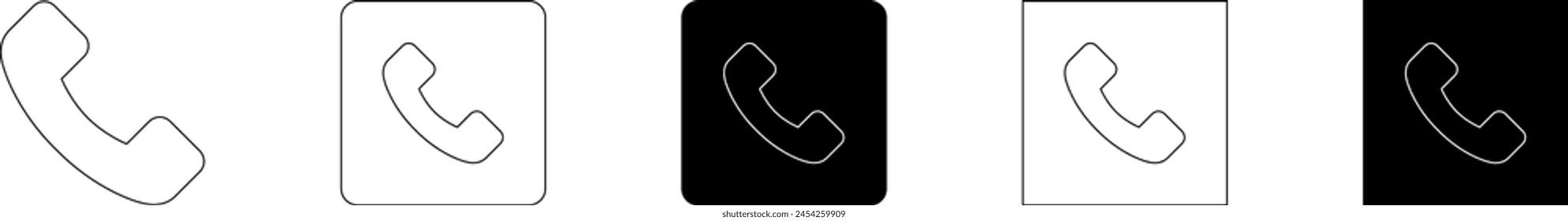 Phone icon set in flat style