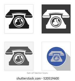 Phone icon. Set of flat style. Vector illustration.