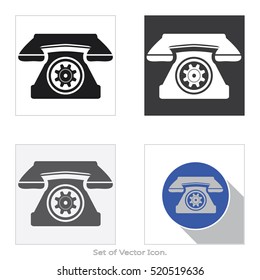 Phone icon. Set of flat style. Vector illustration.