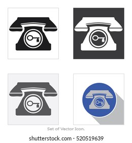 Phone icon. Set of flat style. Vector illustration.