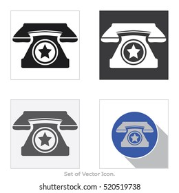 Phone icon. Set of flat style. Vector illustration.