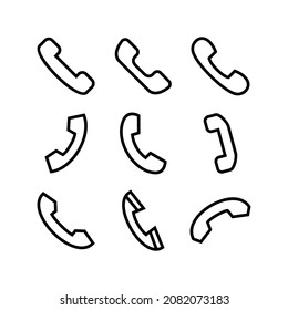 Phone icon set isolated on white background