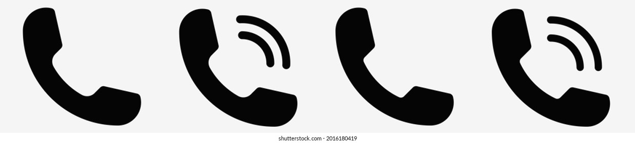Phone icon set isolated. Telephone icon sign, Contact us symbol and buttons. Vector illustration