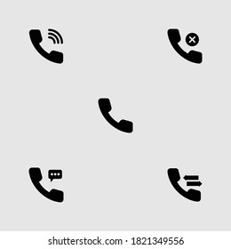 phone icon set isolated vector illustration