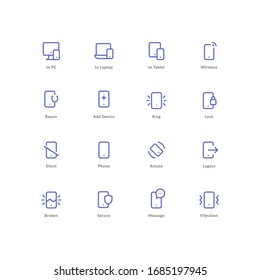 
Phone Icon Set Line Style Icon Design Vector illustration
