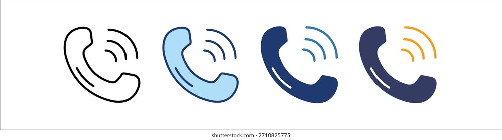 Conjunto de iconos de teléfono Colección de estilo múltiple