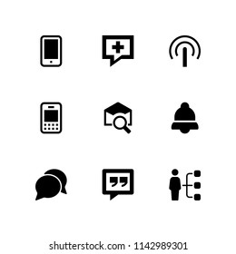phone icon set. notification, user and chat vector icon for graphic design and web