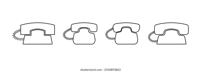 Phone icon set. Old phone icon. Phone Line icon set.