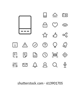 Phone icon in set on the white background. Universal linear icons to use in web and mobile app.