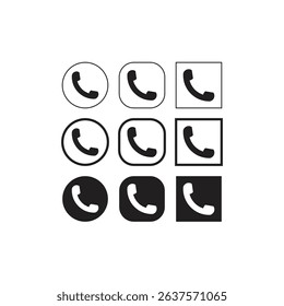 Phone Icon Set Simple, Modern Call Icons for Websites and Apps.