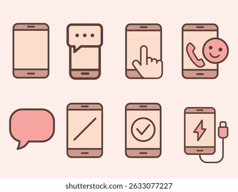 Conjunto de iconos de teléfono, Vector de logotipo de símbolo