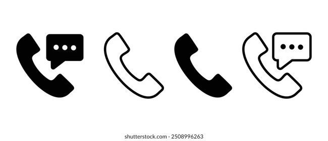 Phone icon set, telephone call sign symbol. Contact us icon. Vector illustration