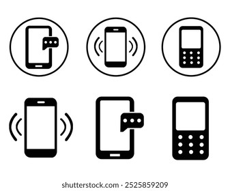 Phone icon set Telephone call sign Contact us Vector illustration