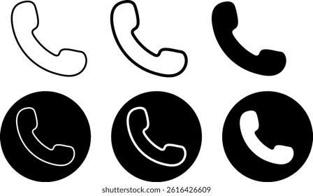 phone icon set. Telephone call sign. Contact us. communication icons