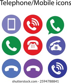 Phone icon set telephone mobile smartphone call flat vector symbol design
Old vintage red phone vector. Retro telephone icon isolated